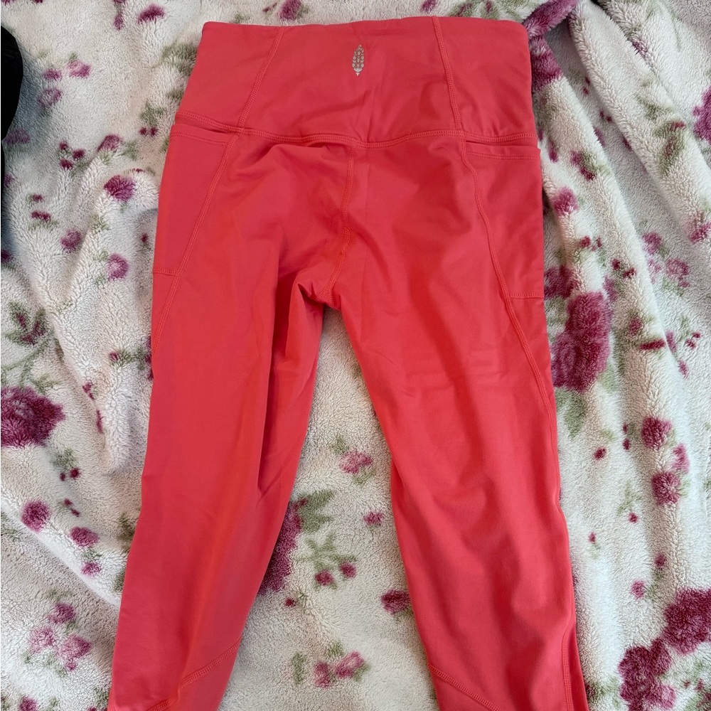 Free Movement by Free People High Rise Pocket Leggings - Coral